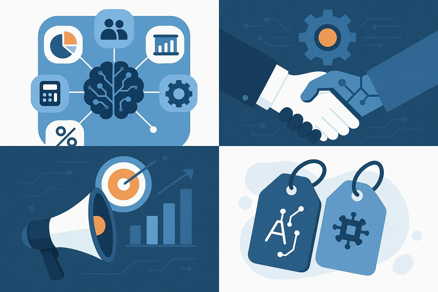 Business–KI-Zusammenarbeit: Marketing, Vertrieb, Operations und Finanzen