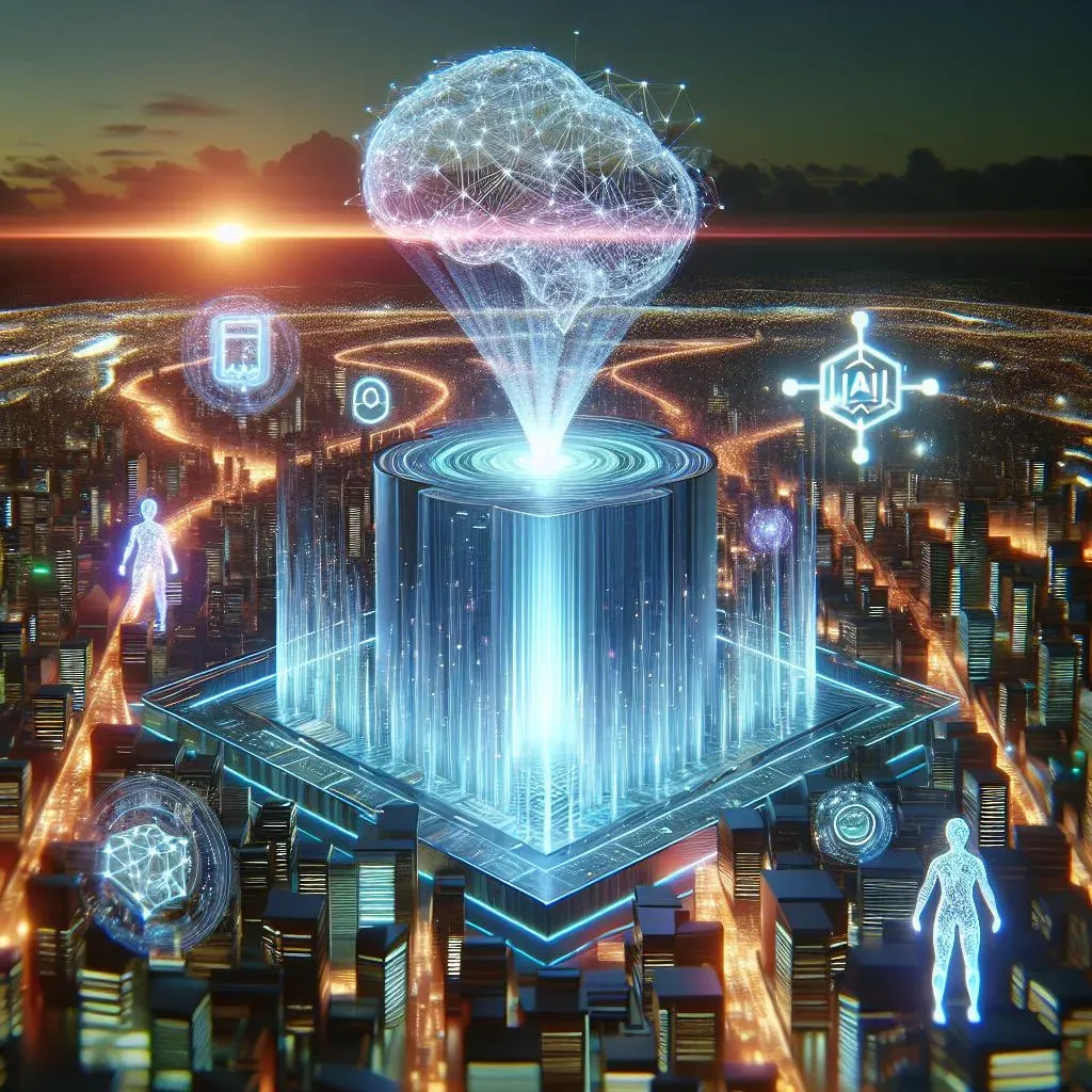 Data center futuristico con flusso dati verso una nube: governance e tracciabilità per progetti IA